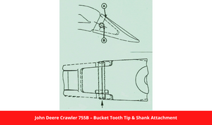 John Deere Crawler 755B – Bucket Tooth Tip & Shank Attachment