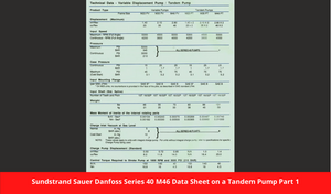 Sundstrand Sauer Danfoss Series 40 M46 Data Sheet on a Tandem Pump Part 1