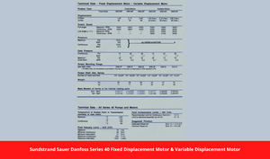 Sundstrand Sauer Danfoss Series 40 Fixed Displacement Motor & Variable Displacement Motor