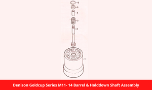 Denison Goldcup Series M11- 14 Barrel & Holddown Shaft Assembly